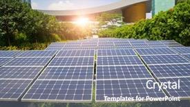  Presentation with solar park - Cool new slide deck with solar panels in the park backdrop and a gray colored foreground