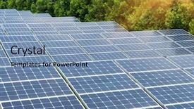  Presentation with solar park - Presentation design with solar panels in the park background and a light blue colored foreground