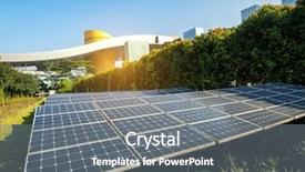  Presentation with solar-park - Beautiful presentation design featuring solar panels in the park backdrop and a gray colored foreground