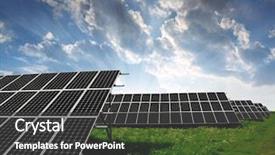  Presentation with solar panels - PPT theme enhanced with solar panels in the sunset background and a dark gray colored foreground
