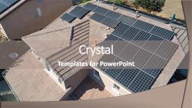  Presentation with solar power - Slide deck consisting of solar panels installed on roof background and a gray colored foreground