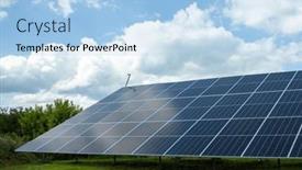  Presentation with alternative energy - Presentation consisting of solar-panels-installed background and a light blue colored foreground