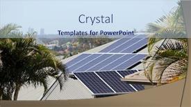  Presentation with residential solar - PPT theme enhanced with solar panels on roof background and a sky blue colored foreground