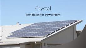  Presentation with residential solar - Beautiful PPT theme featuring solar panels on roof backdrop and a light blue colored foreground