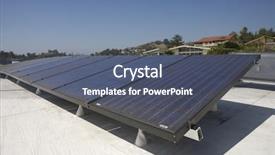  Presentation with los angeles - Presentation design featuring solar panels on rooftop background and a gray colored foreground