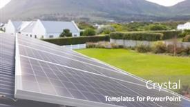  Presentation with solar electricity - Slides enhanced with solar-panels-on-rooftop background and a gray colored foreground