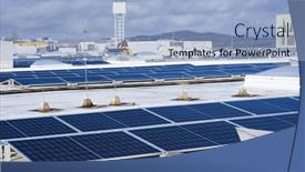  Presentation with technology plant - PPT theme enhanced with solar-panels-on-the-roof background and a light blue colored foreground