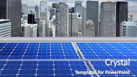  Presentation with solar panels - Audience pleasing slides consisting of solar panels on the roof backdrop and a cobalt blue colored foreground