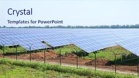  Presentation with solar panel - Slide deck with solar panels outside background and a sky blue colored foreground