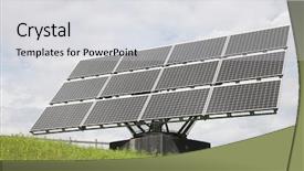  Presentation with solar panels - Beautiful slide deck featuring solar panels placed backdrop and a light gray colored foreground