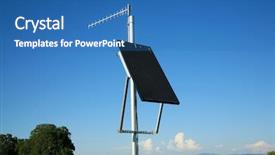  Presentation with solar thermal energy - Amazing presentation theme having solar panels produce electricity backdrop and a teal colored foreground