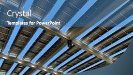  Presentation with green roof - PPT theme with solar-panels-solar-roof-building background and a teal colored foreground