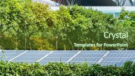  Presentation with alternative energy - Cool new theme with solar panels sun energy crystal backdrop and a  colored foreground