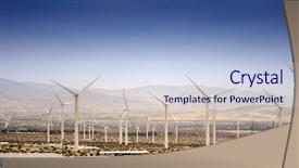  Presentation with solar wind energy - Colorful presentation theme enhanced with solar panels windmill - natural wind energy palm springs backdrop and a sky blue colored foreground