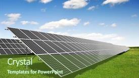  Presentation with solar panels - Slide deck enhanced with solar panels with blue sky background and a tawny brown colored foreground