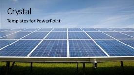  Presentation with energy solar - PPT theme featuring solar panels with the sunny background and a light blue colored foreground