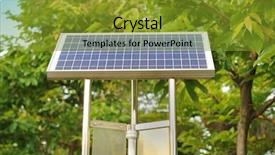  Presentation with energy source - PPT layouts with solar panels background and a gold colored foreground