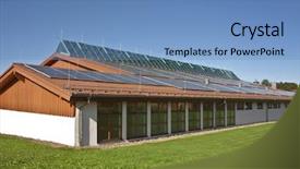  Presentation with free energy - Theme featuring solar panels background and a teal colored foreground