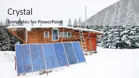  Presentation with solar system - Amazing slides having solar pannel of a mountain backdrop and a sky blue colored foreground