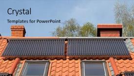  Presentation with solar collector - Presentation design enhanced with solar pipes on roof - solar background and a light blue colored foreground