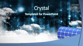  Presentation with solar battery power - Slides featuring solar power battery against clouds background and a navy blue colored foreground