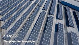  Presentation with solar power - Slide set featuring solar power panel under sunlight background and a ocean colored foreground