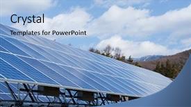  Presentation with solar power - Beautiful presentation theme featuring solar power panel backdrop and a  colored foreground