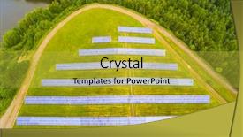 Presentation with solar power plant - Presentation design having solar power plant in rural background and a yellow colored foreground
