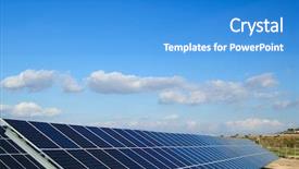  Presentation with solar power plant - Beautiful slides featuring solar power plant solar panels backdrop and a teal colored foreground