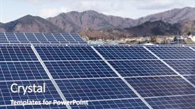  Presentation with solar power - Beautiful presentation design featuring solar power plant backdrop and a ocean colored foreground