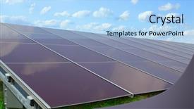  Presentation with solar power - PPT theme with solar power station alternative energy background and a light blue colored foreground