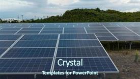  Presentation with solar power - PPT theme having solar power station background and a ocean colored foreground