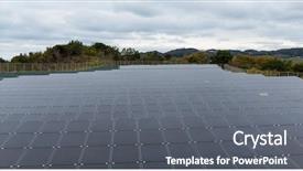  Presentation with solar power - Theme having solar power station background and a gray colored foreground