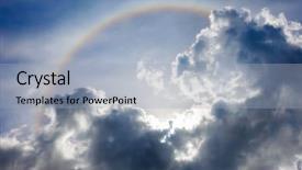  Presentation with sky rainbow - Slide set with solar radiation - fantastic halo rainbow background and a light blue colored foreground