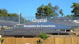  Presentation with solar panels - Amazing slide deck having solar roof panels 2 backdrop and a teal colored foreground