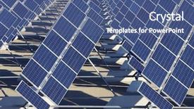  Presentation with solar - PPT theme having solar station in a sunny background and a ocean colored foreground