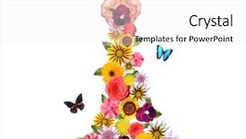  Presentation with flowers - Slides enhanced with butterfly flies - hands sprinkling flowers everywhere background and a sky blue colored foreground