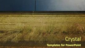  Presentation with railway tracks - Beautiful PPT theme featuring solar-system-next-to-railway backdrop and a tawny brown colored foreground