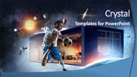  Presentation with game world - Slide deck enhanced with solar system objects - world popular and loved game background and a navy blue colored foreground