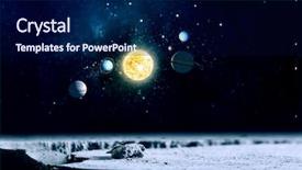  Presentation with solar system - Beautiful slide deck featuring solar system planets mixed media backdrop and a navy blue colored foreground