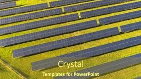  Presentation with solar thermal energy - Audience pleasing PPT theme consisting of solar thermal collector from above solar panels produce green enviromentaly friendly energy from the sun backdrop and a tawny brown colored foreground