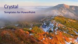  Presentation with lake ice - Presentation theme featuring solar tracking - autumn landscape in the mountains background and a  colored foreground