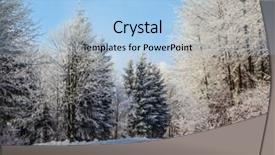  Presentation with forest morning - Presentation theme having solar tracking - bright christmas morning ski trail background and a  colored foreground