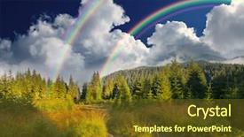  Presentation with solar - Amazing slide deck having solar tracking - morning landscape with clouds ukraine backdrop and a  colored foreground