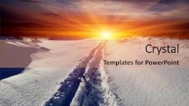  Presentation with solar - Presentation theme enhanced with solar tracking - scene with trail on snow background and a coral colored foreground