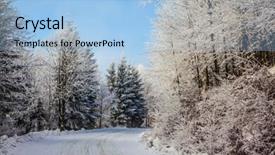  Presentation with forest road - Presentation theme with solar tracking - ski trail runs along background and a  colored foreground