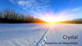  Presentation with solar - Colorful presentation theme enhanced with solar tracking - snow path on winder field backdrop and a light blue colored foreground