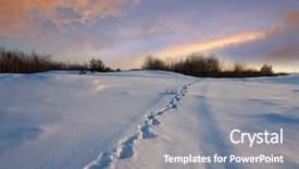  Presentation with time - Slide deck with solar tracking - snowpath in steppe in evening background and a  colored foreground