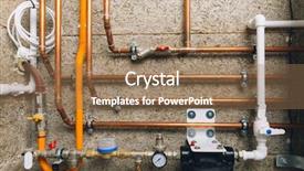  Presentation with boiler - Cool new PPT theme with solar water heating - manifold collector with pipes backdrop and a coral colored foreground