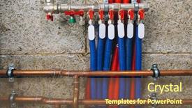 Presentation with boiler - Beautiful presentation theme featuring manifold collector with pipes backdrop and a violet colored foreground